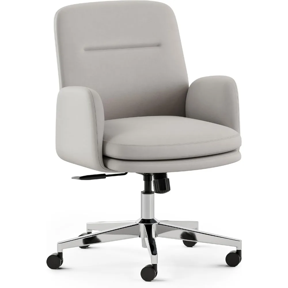 

Vegan Leather - Removable Arms & Mid Back Design with Luxury Cloud-Like Comfort, Adjustable Height, Chair