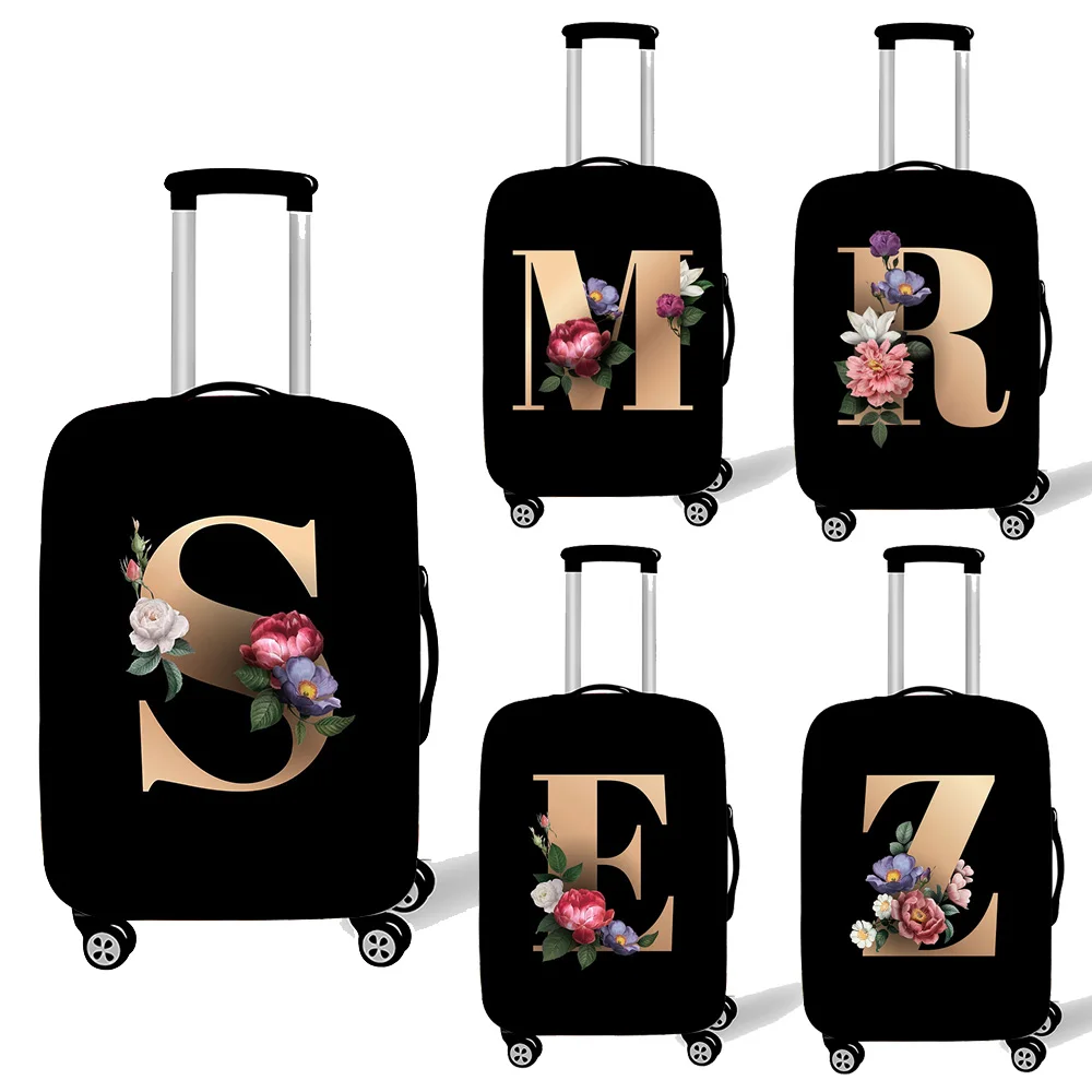 Sac à poussière élastique, 26 lettres imprimées, housse de protection pour valise Alphabet pour femmes de 18 à 32 pouces, accessoires de voyage,