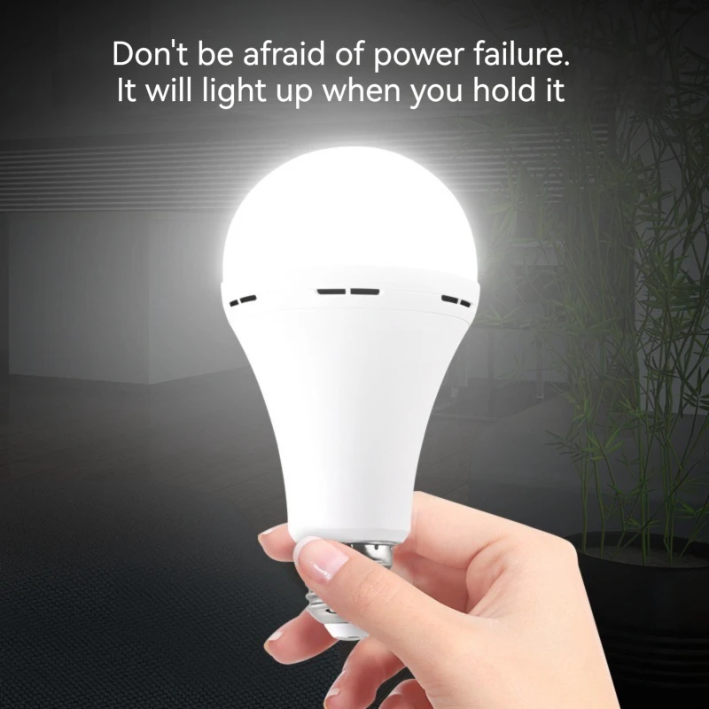 7W/9W/12W/15W LED Emergency Light Bulb Handheld Charging Energy-Saving Light Bulb Household Power Failure Emergency Light Bulb