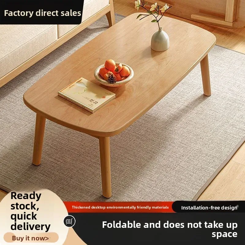 Coffee table foldable small apartment tea table small table bedroom dining table low table bay window free installation