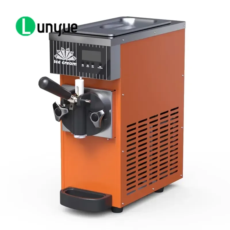 450W Mini Soft Ice Cream Machine Single Flavor Portable 4-5L/H Household Small Desktop Maker for Home Kitchen Use Compact