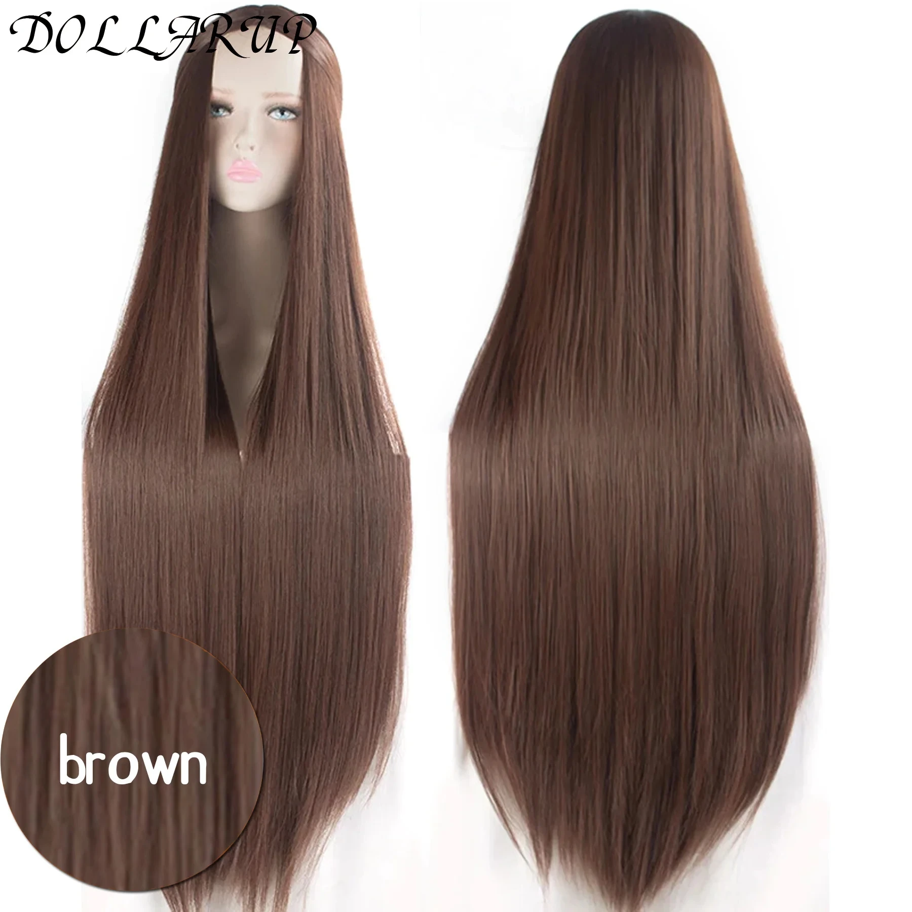 JKL 100 سنتيمتر الاصطناعية طويل مستقيم شعر مستعار تأثيري مع الانفجارات امرأة أنيمي أومبير شعر مستعار الوردي الأخضر الذهب شعر مستعار مقاوم للحرارة #6