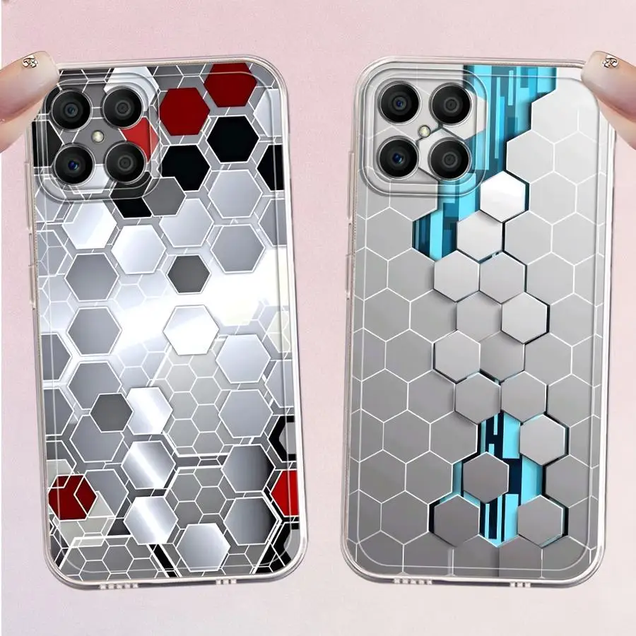 Coque pour Honor X8 X7b 90 Lite X9a X8a X8b X9b, housse de téléphone souple en métal et Fiber de carbone