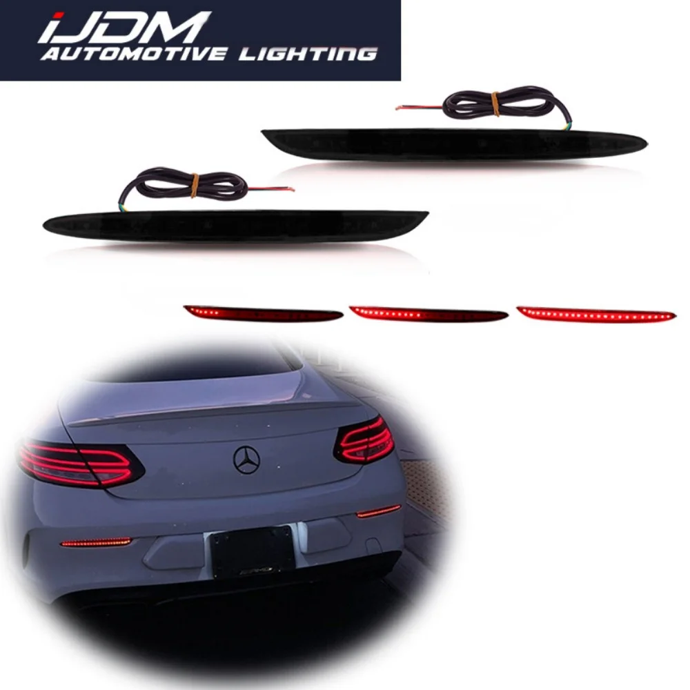 

Для Mercedes Benz C300 C43 C63 CLA250 CLA35 CLA45 E300 E450 E63 Светодиодный отражатель заднего бампера Задние/стоп-сигналы Указатели поворота