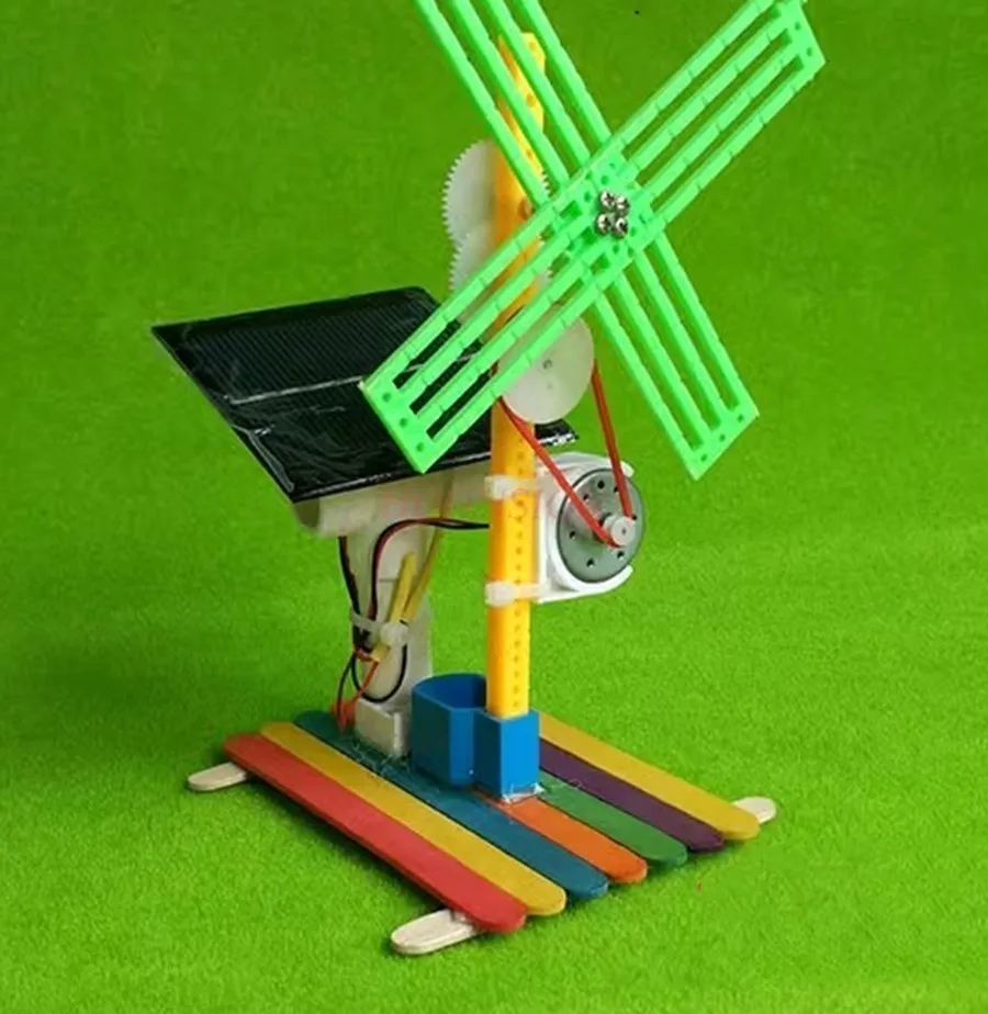 1 set DIY Solar Windmill Model Technology Small Maker Hand Assembled Fan
