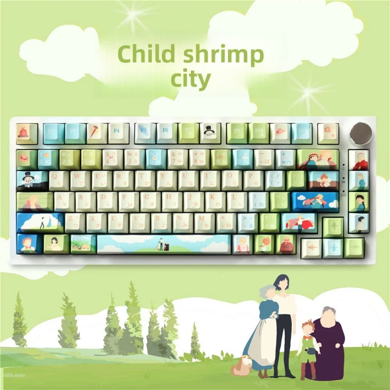 Japanese anime "Hauru no"-Mobile-Castle KeycapPBT and printed using five-sided sublimation keycap