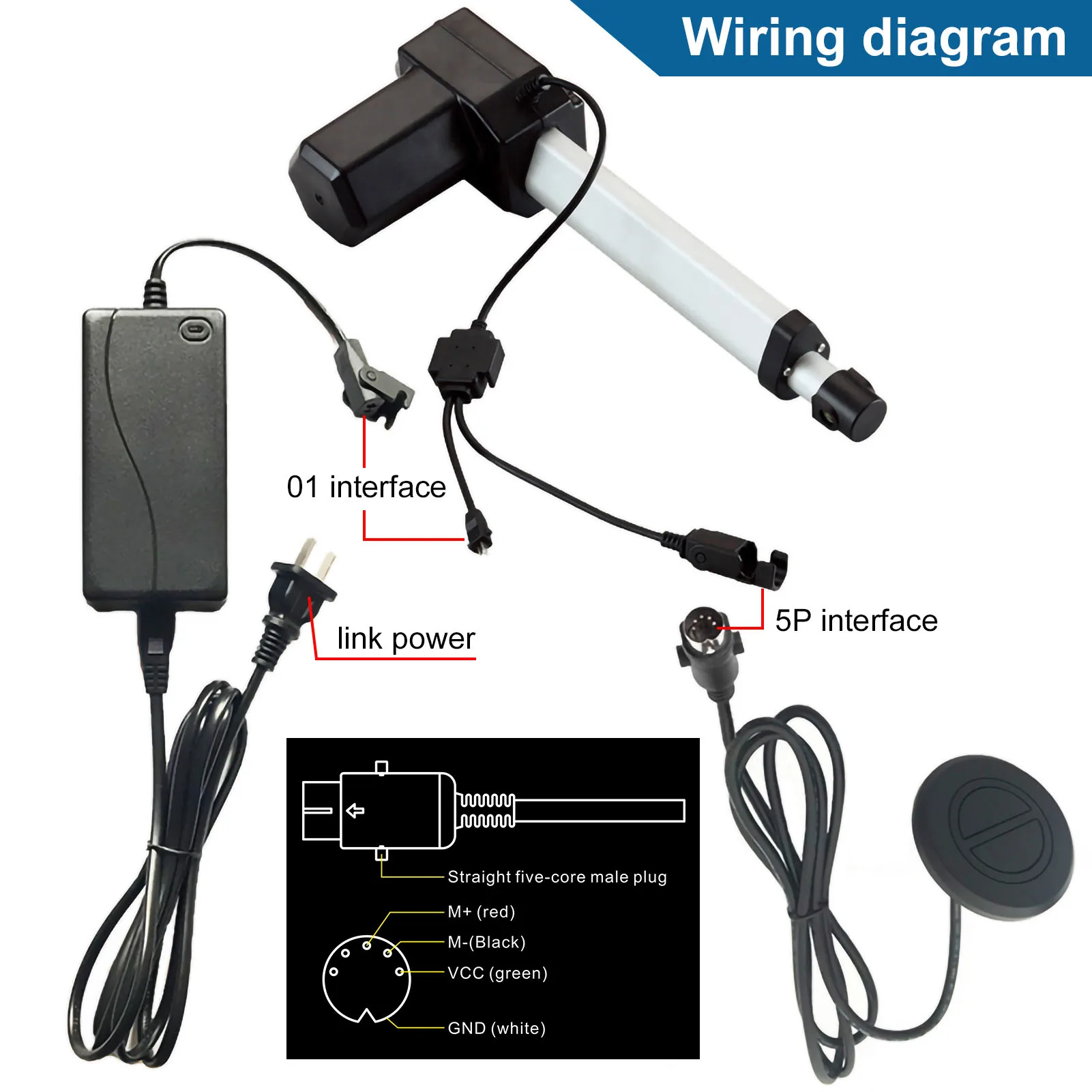 Stoelschakelaar Controller Handcontroller Elektrische fauteuil Stoelbank Heffen 2-knops handschakelaar met dubbele USB