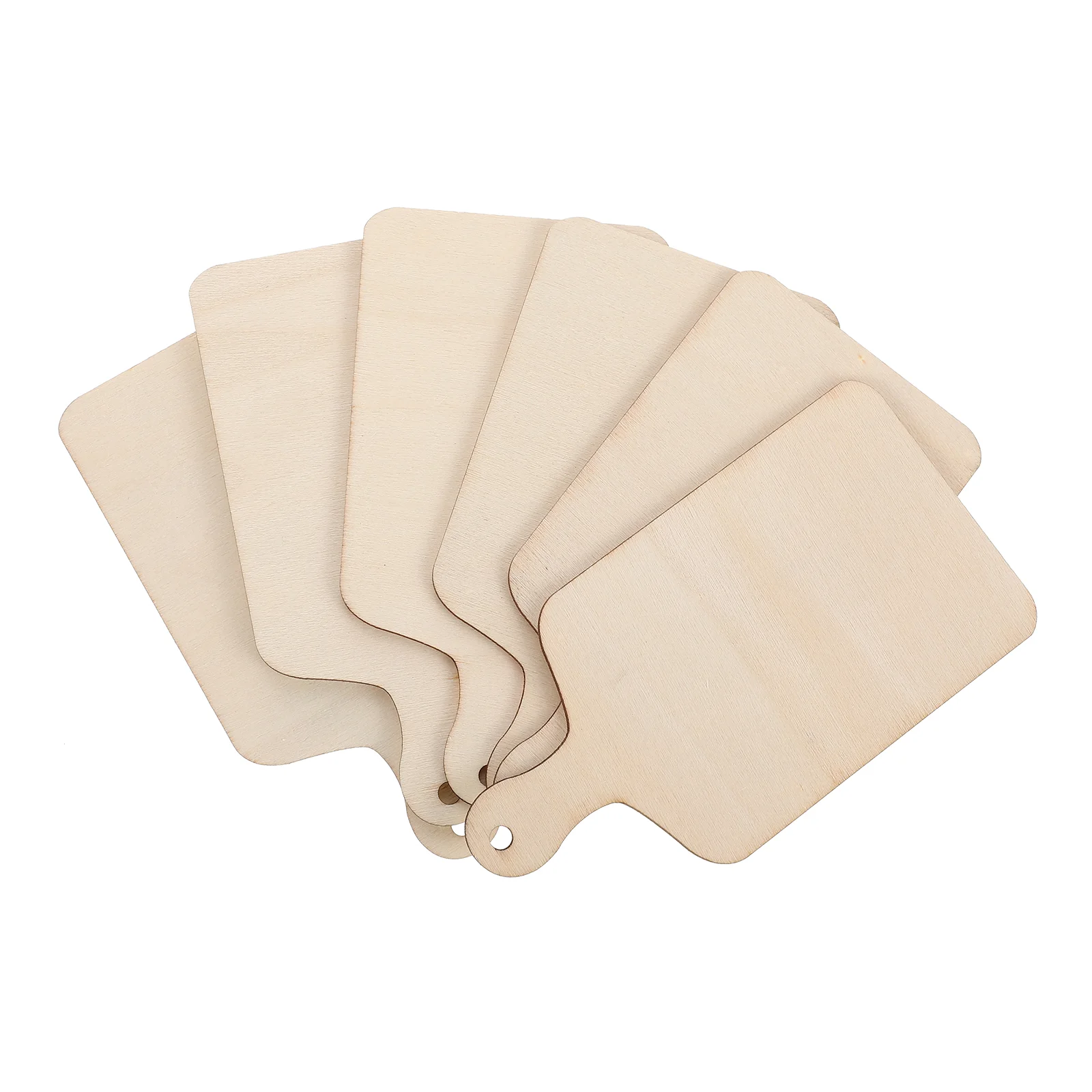 6 Pcs DIY Wooden Cutting Board Blank Boards Fruit Cake Decorations Chopping Poplar Plywood Child Defrosting Tray