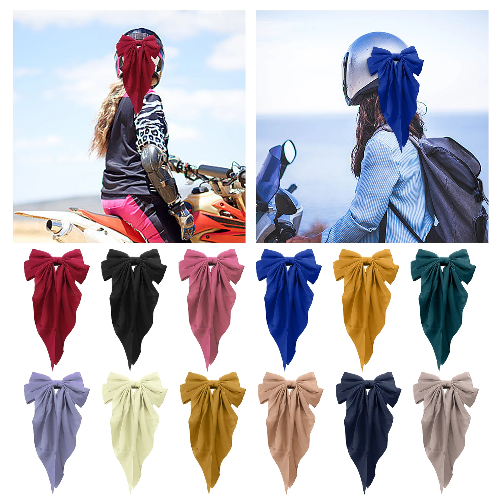 Ski Helmet Decor Bowknot Big Bowknot Ski Helmet Ears Accessories for Snowboarding Biking Motorcycling Skiing Motorbiking