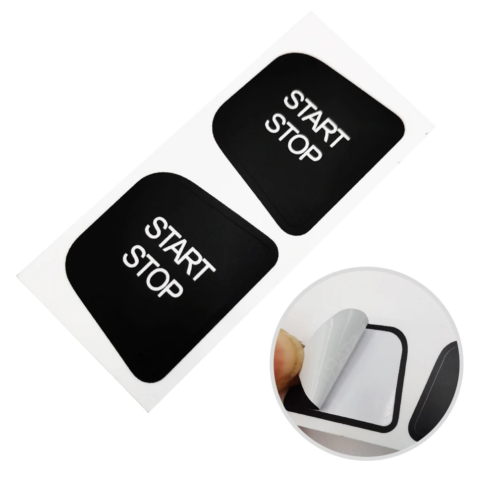 For BMW For i3 REX Specific Engine Start Stop Button Decal Sticker Vinyl Black Background White Sign for Panel Mount