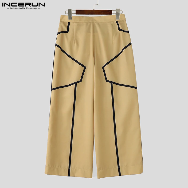 

Fashion Print Men Wide Leg Pants Summer Spring Bottoms INCERUN Casual Pants Streetwear Oversize S-5XL Trousers Men's Clothing