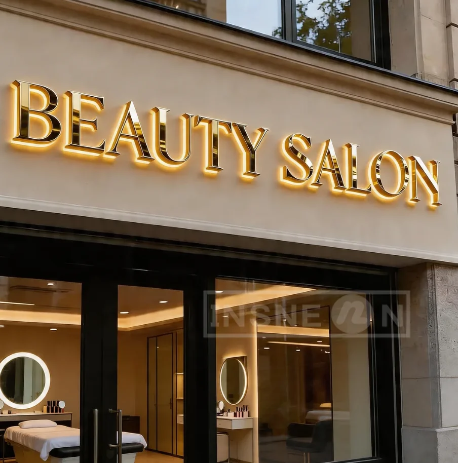 

Personalized 3D Illuminated LED Beauty salon Custom Business Sign for Salon&office Letter Advertising Equipment Signboard