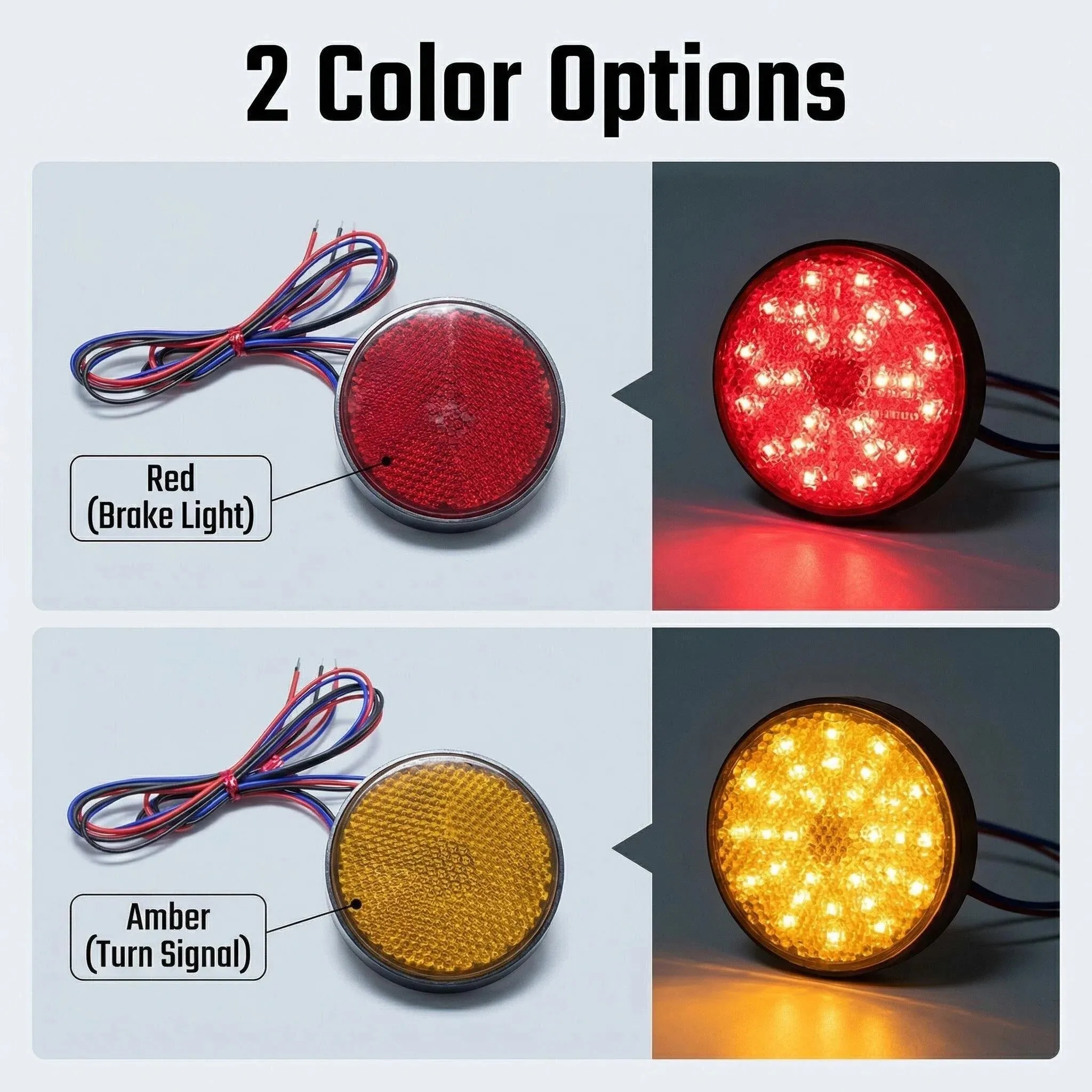 Motorcycle LED reflector Brake taillight turn signal Circular LED lattice retro reflector reflector motorcycle lights