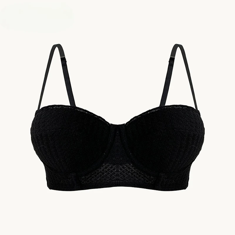 Conjunto de lencería francesa Sexy, sujetador reductor japonés, media Copa, inalámbrico para busto grande, soporte antiflacidez, S-XL Copa AB, Canadá MOYISU