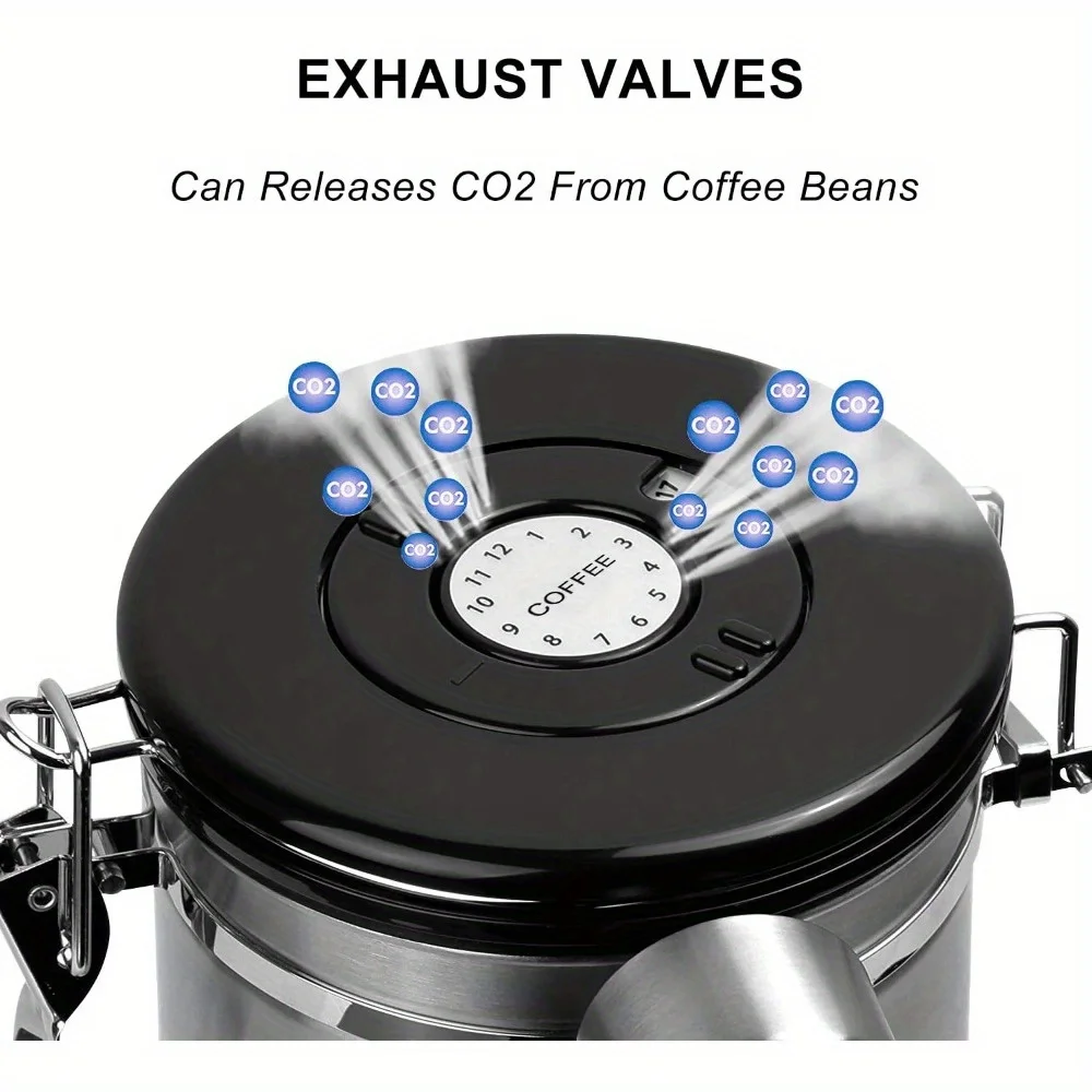 Kaleng Kopi, Besar 22 oz. Kedap Udara Baja Tahan Karat, Perak