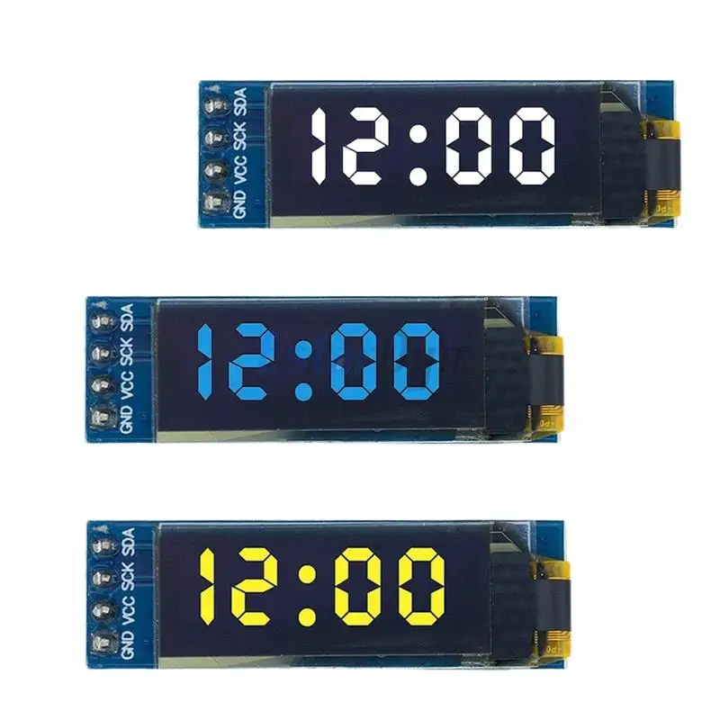 0.91 Inch OLED Display Module I2C 128x32 for Raspberry Pi ESP32, White Blue Yellow