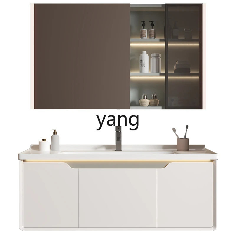 LH Bathroom Cabinet Ceramic Integrated Basin Luxury Bathroom Sink Washstand Combination Bathroom