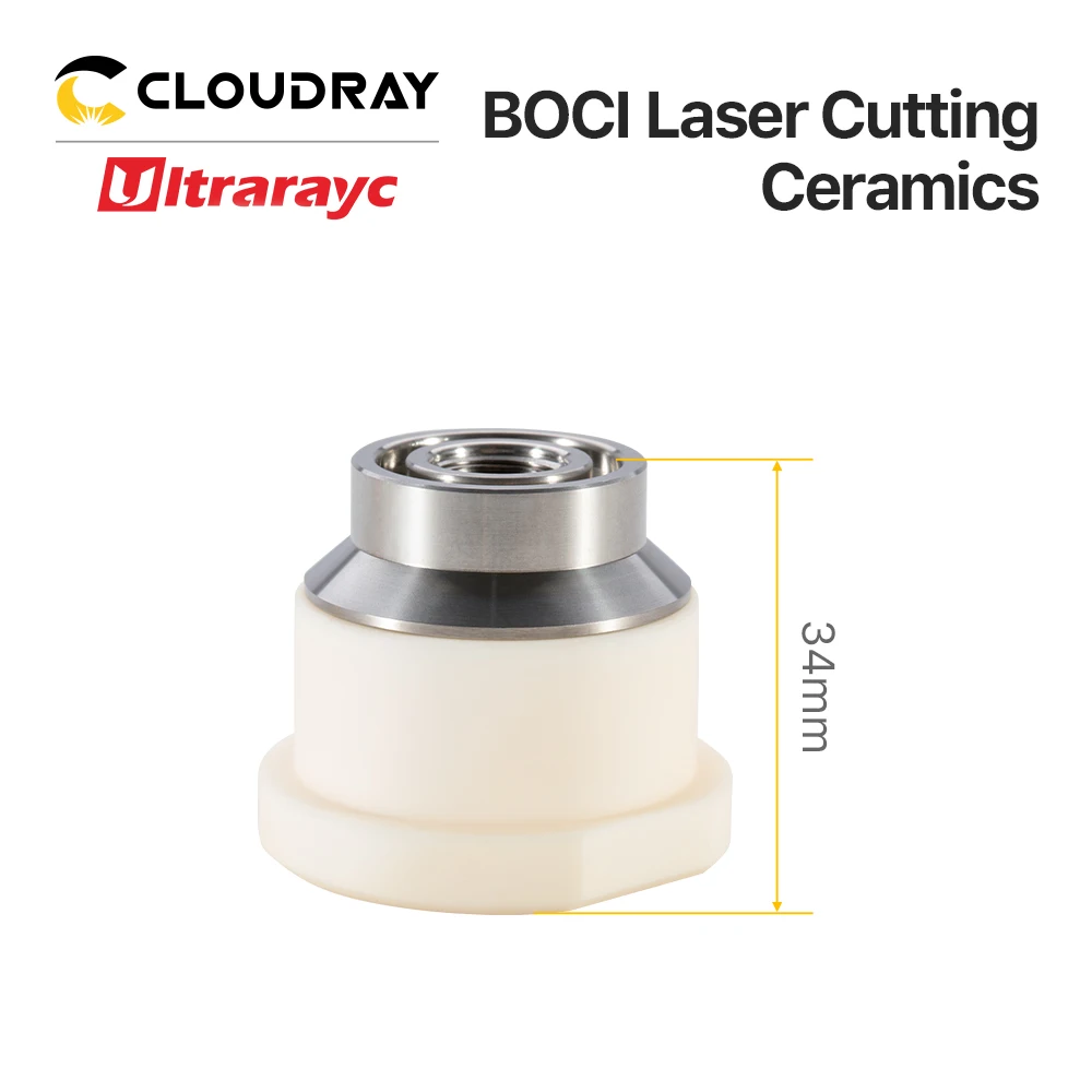 Pemegang nozel Laser Ultrarayc cincin keramik Laser D41 H34 M11 untuk kepala pemotong Laser BOCI BLT641