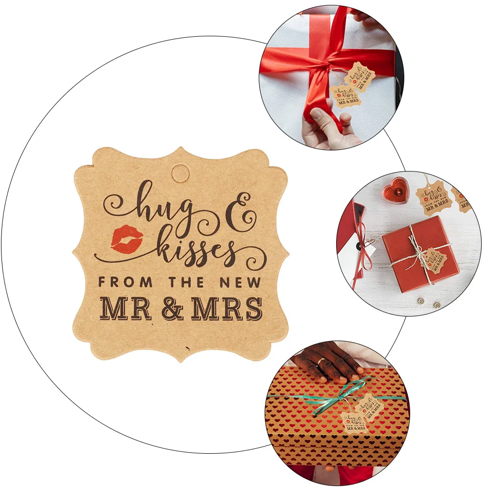 

100Pcs Kraft Paper Gift Tags Hanging Packaging Label Wedding Party Decoration DIY Baking Favor Tags Hanging Pendant