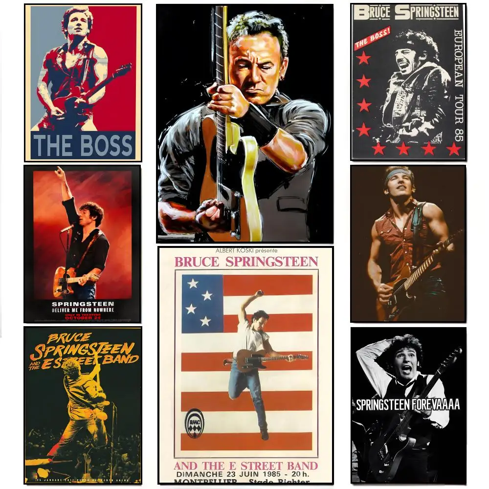 Sänger The Boos B-Bruce S-Springsteen Poster HD wasserdichter Wandaufkleber Bar Wohnzimmer Dekor Geschenk