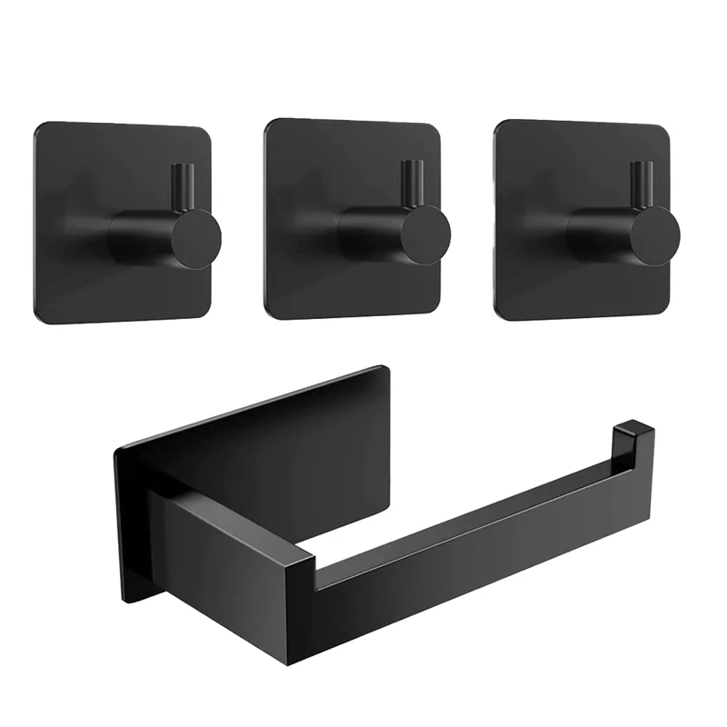 

Набор держателей для туалетной бумаги ABYN-1, самоклеящийся держатель для туалетной бумаги из нержавеющей стали, черный