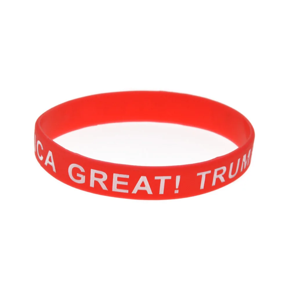 trump silicone bracelet Silicone Wristbands - Durable, Colorful Bracelets for Campaign Supporters - Election Accessories