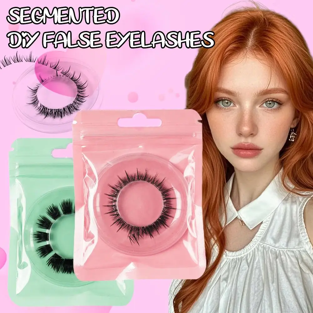 Ciglia finte segmentate fai-da-te Linea intera trasparente Ciglia auto-greentate Arricciatura naturale Ciglia spesse e soffici
