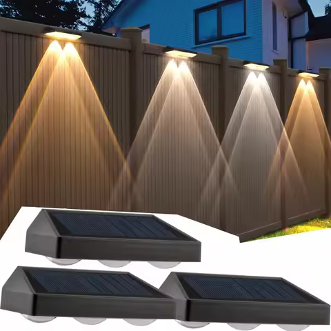 2/3Led Solar Powered Landscape Lights Waterproof High Brightness Wall Mounted for Garden Pathway Deck Stairs Outdoor Lighting