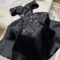 Customized Saudi Arabia Prom Dress Dearin Off-the-shoulder A-line Floor Length Skirts Embroidery Bespoke Occasion Dresses Formal