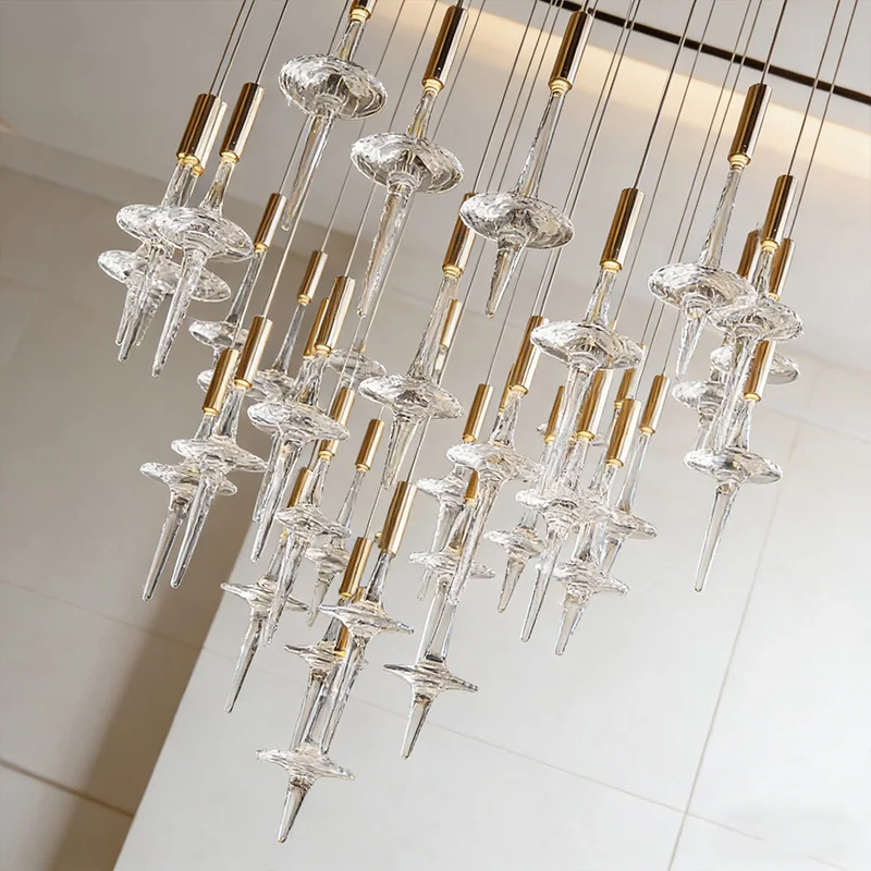 

2026 New French Art Glass Lustre Chandelier, Dimmable Hardware Pendant Lamp for Living Room & Hotel, Elegant Light for Ceilings