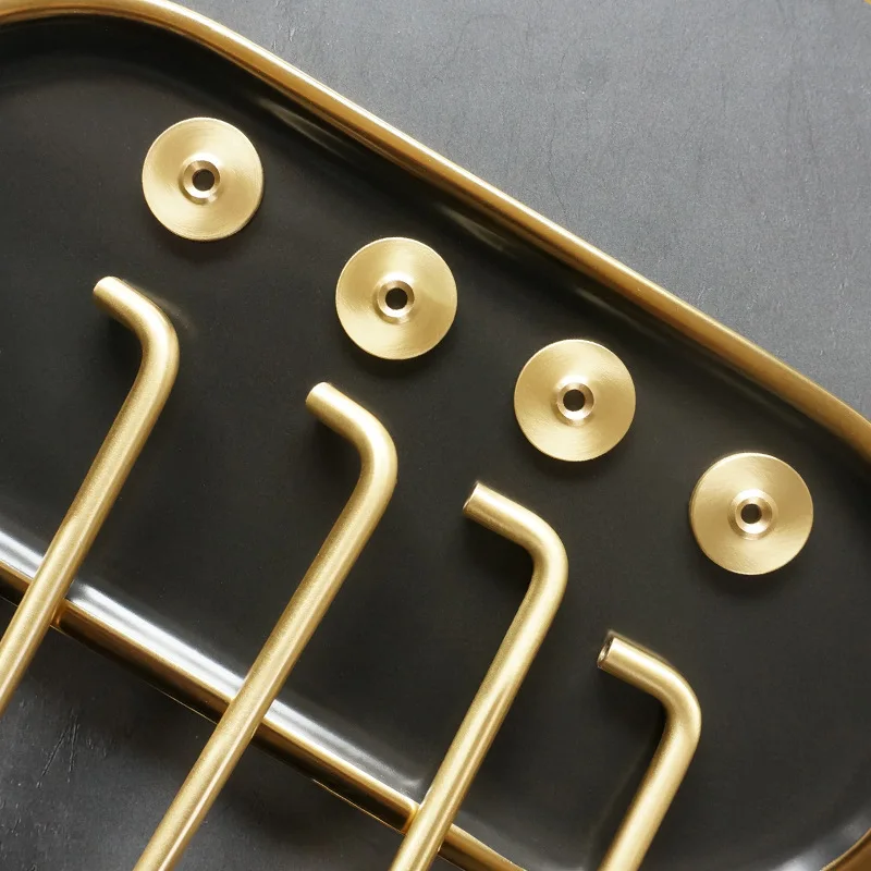 مقابض خزانة على شكل حرف U باللون الذهبي غير اللامع، مقابض درج نحاسي عتيق لأجهزة أثاث خزانة المطبخ