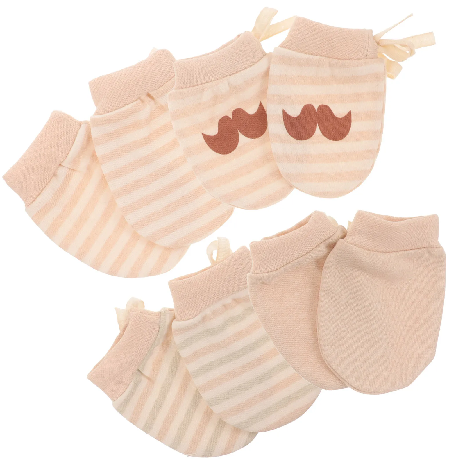 

4Pairs Newborn Cotton Mittens Baby No-Scratch Infant Gloves Breathable Soft Hand Protectors Baby Mittens Newborn