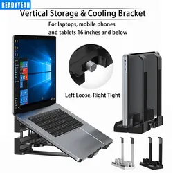 Vertical Laptop Stand For Storage And Cooling Stand For Laptops Mobile Phones And Tablets 16 Inches And Below Tablet Accessories