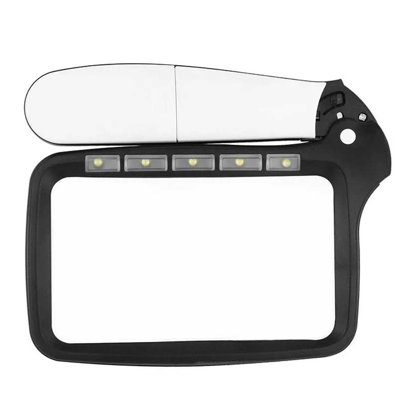 3X Handheld Magnifying Glass Foldable With 5 Led Lights For Elder Diamond Painting Accessories Optical Kits WG3418