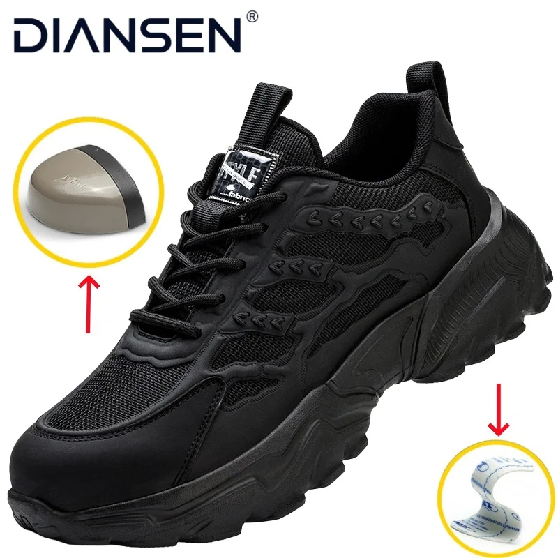 

Мужская и женская защитная обувь на платформе, рабочие кроссовки со стальным носком, неразрушимая обувь, устойчивая к проколам складская обувь