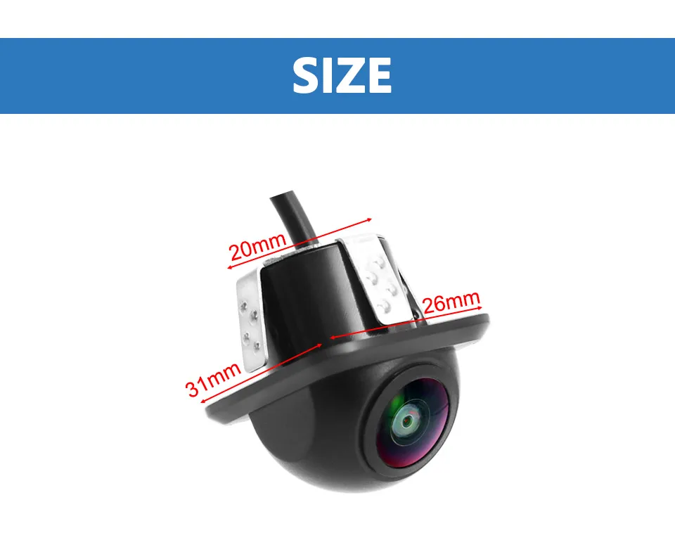 SMARTOUR Auto-Rückfahrkamera 1080P Nachtsicht Rückfahrmonitor CCD Wasserdicht 170 Grad HD-Video Fischaugen-Objektiv – Detail 2