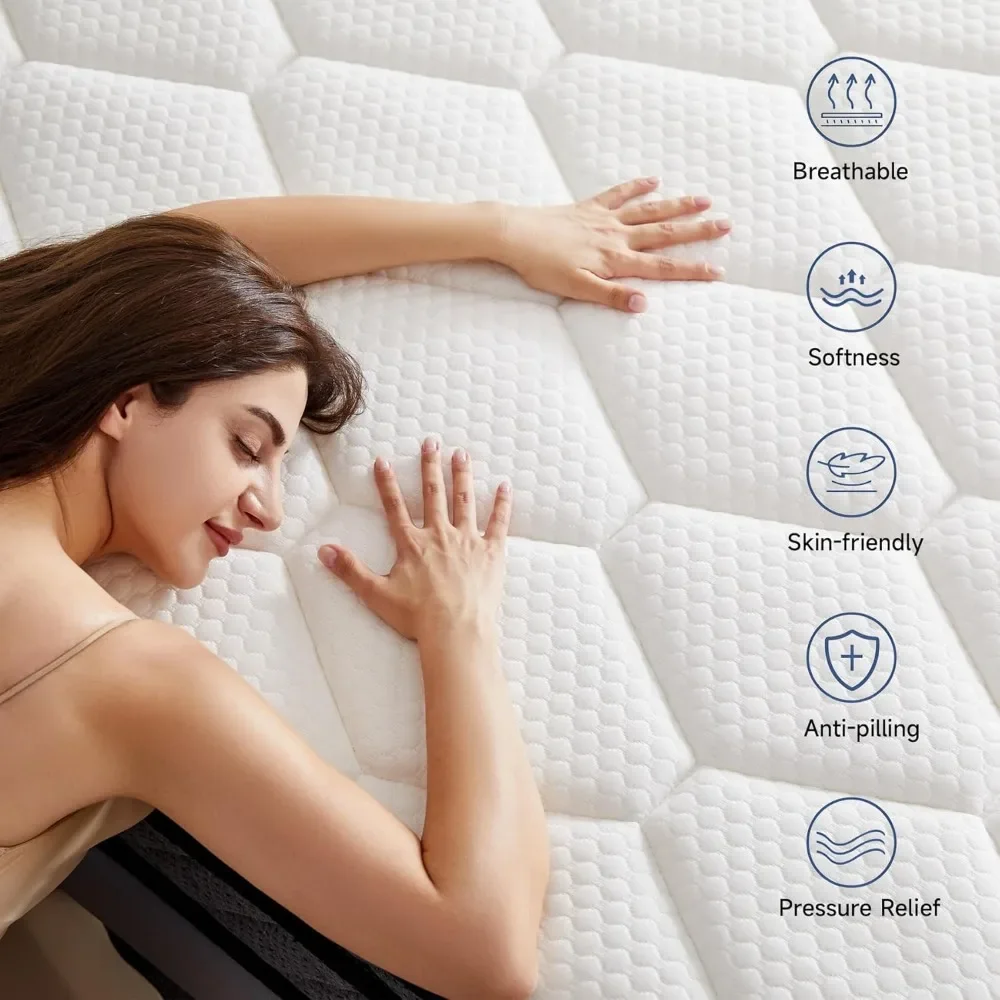 King Mattress 12inch Thickness Mattress in A Box Memory Foam Hybrid Mattress with Individual Pocket Spring for Motion Isolation