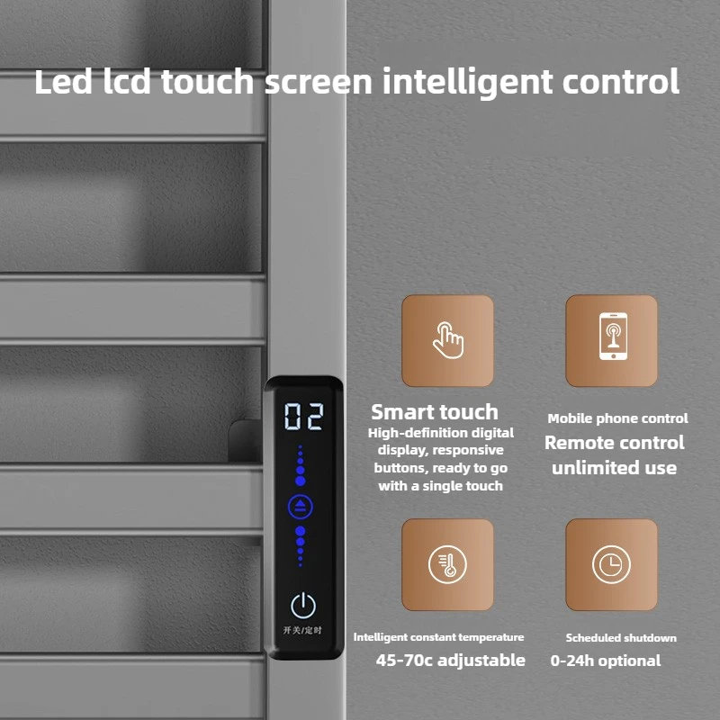 ‌ Умная вешалка для полотенец с подогревом, сушилка без сверления, полка с подогревом из углеродного волокна, энергосберегающий органайзер для ванной комнаты с защитой от клещей