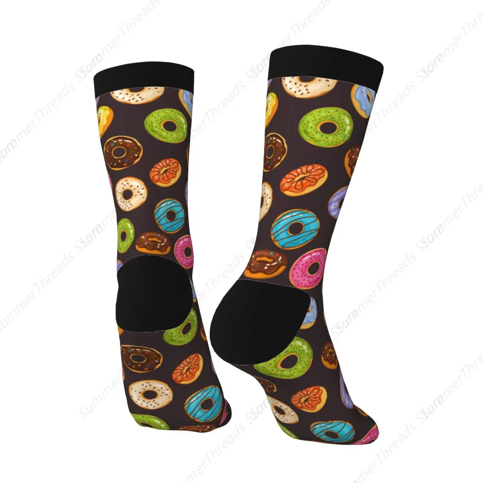 Brown Donut Funny Novelty Socks For Men And Women