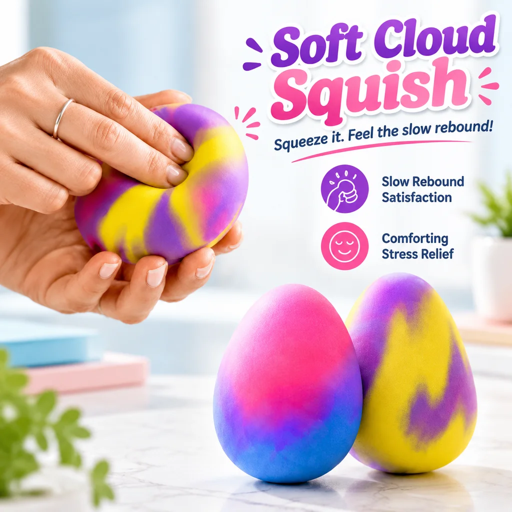 Dippin Dazzler Eggs NeeDoh Squishy Color Changing Soft Rubber Sensory Fidget Toy Stress Relief Easter Basket Gift for Kids