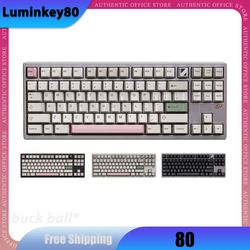 

Luminkey80 Gamer Mechanical Keyboard Gasket Hot Swap Keycaps PBT 3 Mode Wireless Keyboard RGB Backlit Customize Gaming Keyboard