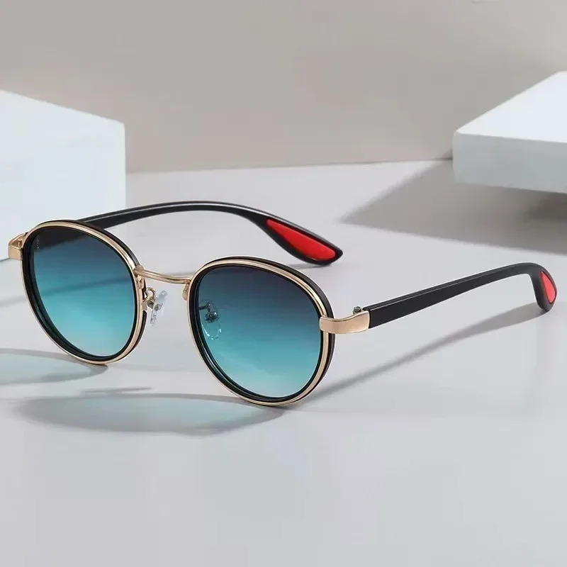 High Quality Woman Sun Glasses Man Vintage Designer Outdoor Sunglasses Men Round Fashion Plastic Titanium UV Protection Glasses