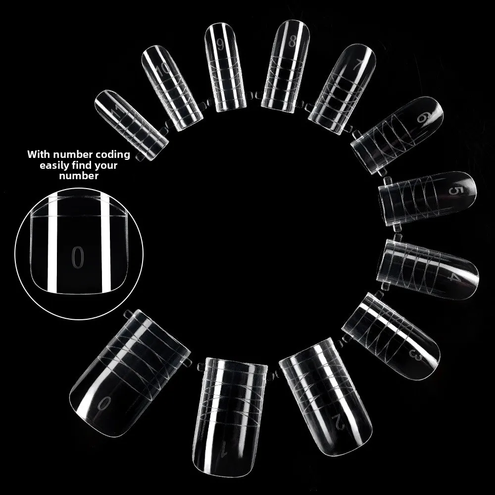 120pcs New Dual Forms Toe Nail Mold Acrylic Full Cover False Tips Toenail Top Forms For Extension