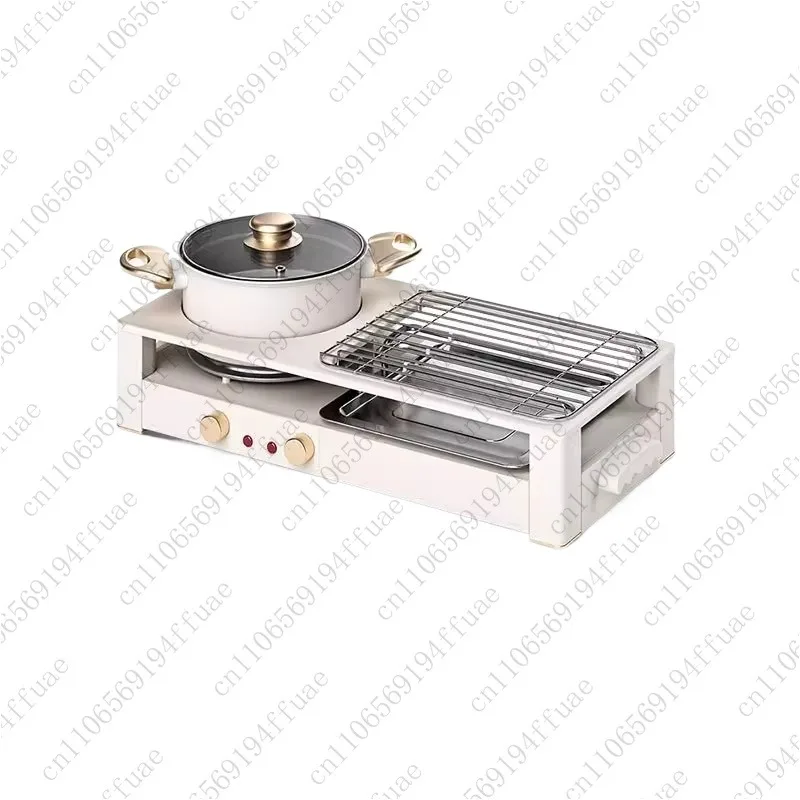 

Многофункциональный электрический гриль для барбекю с одной кастрюлей, противень для выпечки бездымного цвета, домашний барбекю с горячим горшком в корейском стиле