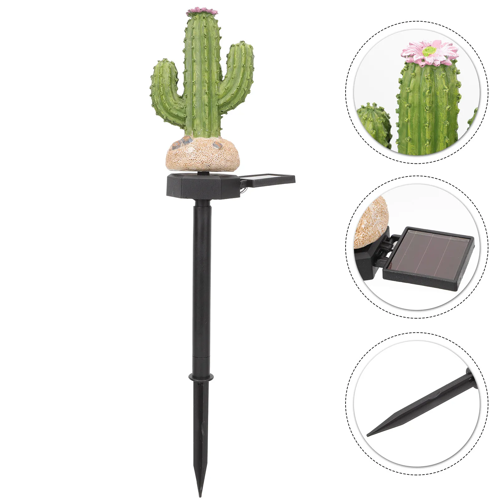 

Cactus Solar Stake Light Outdoor Creative Resin Plastic Garden Lawn Patio Yard Solar Stake Light Outdoor Decorative