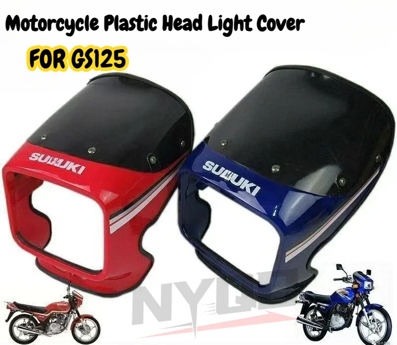 Copertura della luce della testa in plastica del motociclo per Suzuki Haojue Jincheng GS125 HJ125 bici giapponese parti della carenatura della lampada anteriore rossa/blu/nera