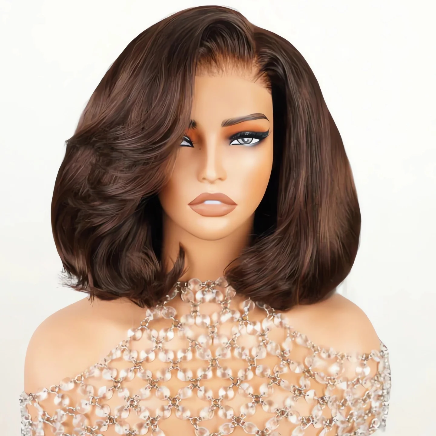 

Body Wave Brown Bob Wig Human Hair 4x4 Lace Closure Human Hair Wigs 13x4 HD Lac Short Bob Wig Loose Transparent Lace Frontal Wig