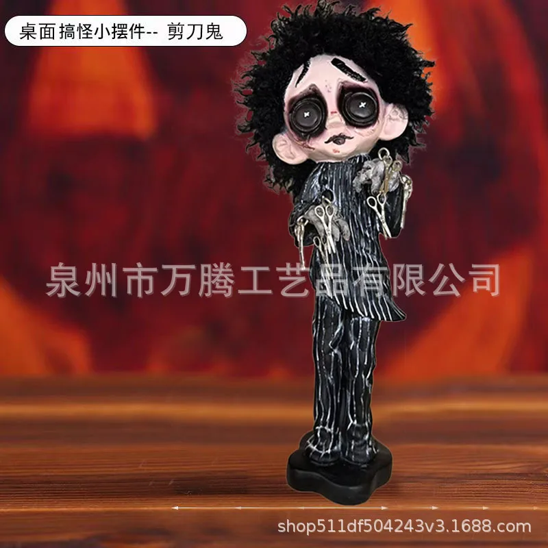 

Halloween Scene Decorations Scissor Hand Doll Spooky Creative Resin Scissorhands Doll Crafts Ornament
