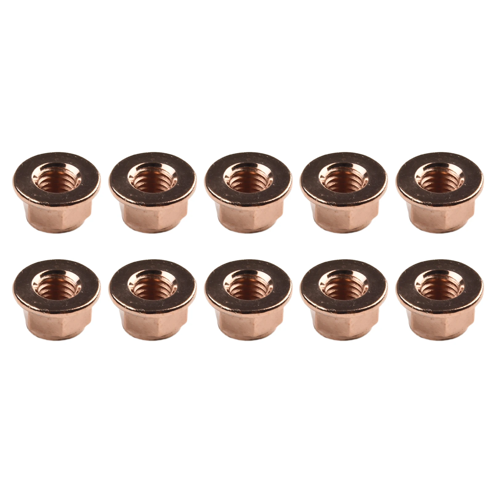 50 Pcs Exhaust Nut Elbow Nuts M8 SW 13 Turbocharger Manifold Copper Nut Automobile Exhaust Pipe Hexagon Nut