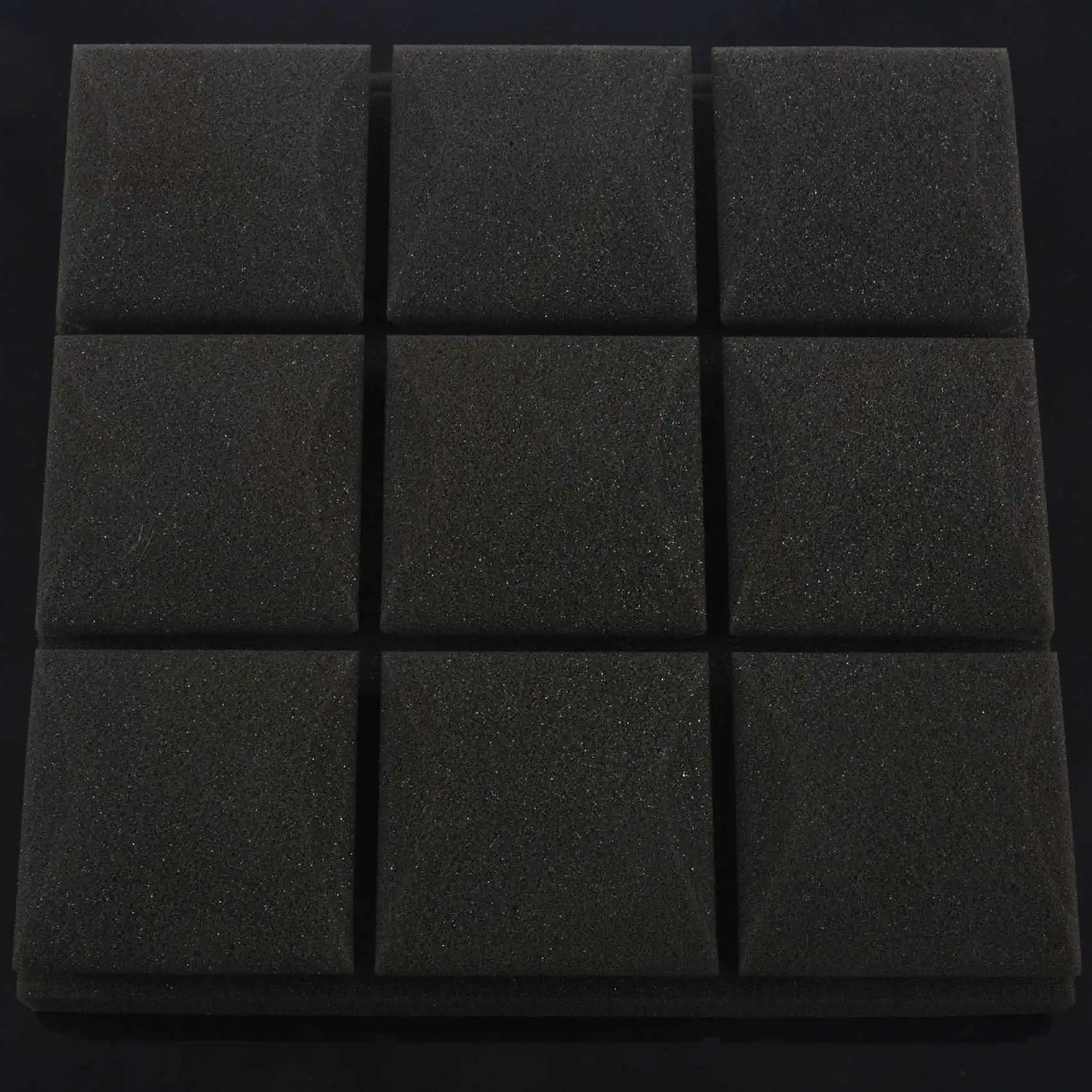 ABGI-2Pcs 25X25x5cm Wallpaper Sticker Practical Acoustic Foam Panel Sound Stop Absorption Sponge Solid Sponge (Black)